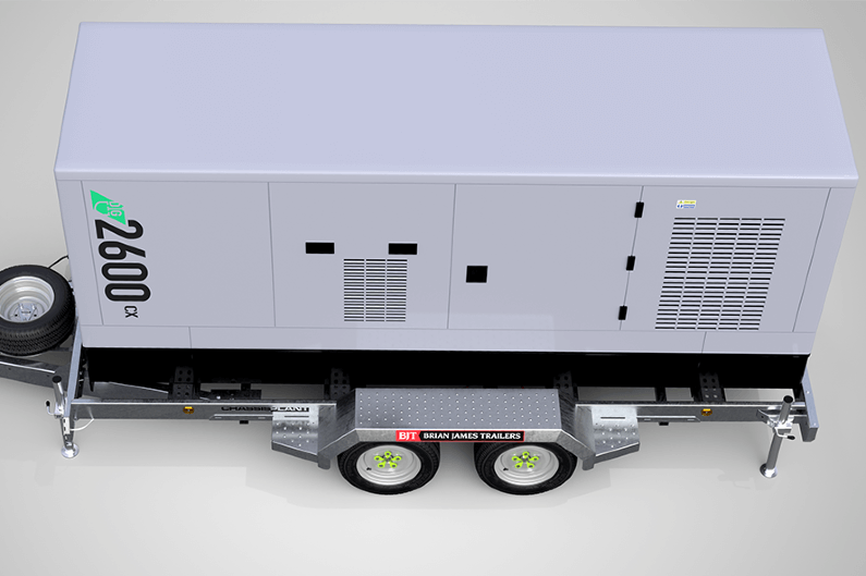 Brian James Chassis Plant Generator tilhenger for aggregat og vanntanker for festivaler og byggeplasser